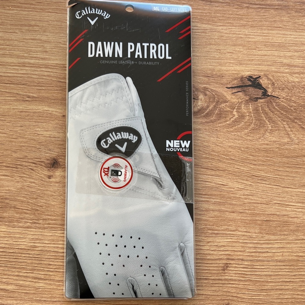 NWT callaway dawn patrol leather golf glove men’s size m/l left